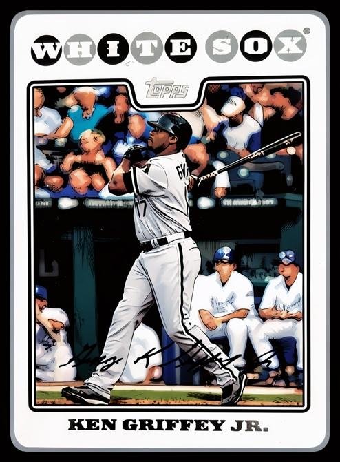 Topps White Sox card: Ken Griffey Jr. following through on a swing