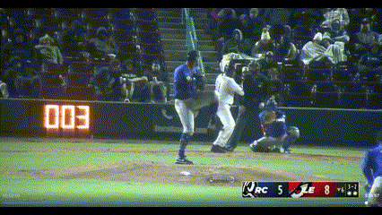 Zyhir Hope throw to home plate