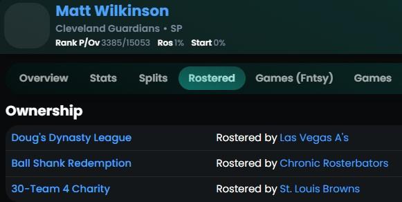 PARSlist ownership for Matt Wilkinson
