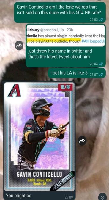 Direct messages discussing Conticello