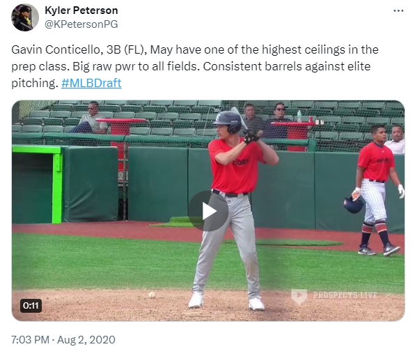 Kyler Peterson tweet on Conticello